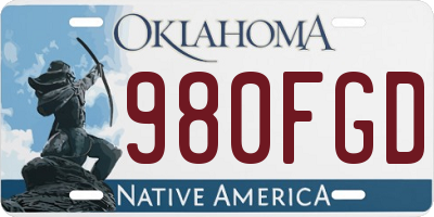 OK license plate 980FGD