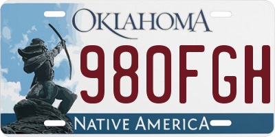 OK license plate 980FGH