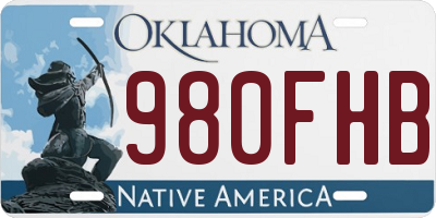 OK license plate 980FHB