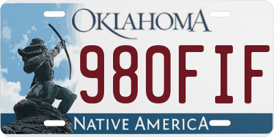 OK license plate 980FIF