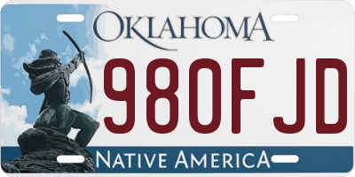 OK license plate 980FJD
