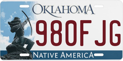 OK license plate 980FJG