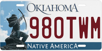 OK license plate 980TWM