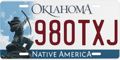 OK license plate 980TXJ