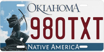 OK license plate 980TXT