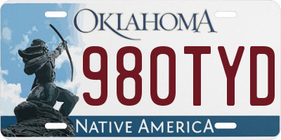 OK license plate 980TYD