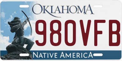 OK license plate 980VFB