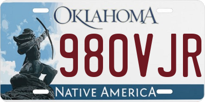OK license plate 980VJR