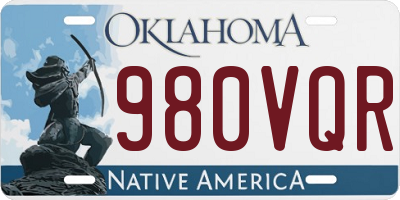 OK license plate 980VQR