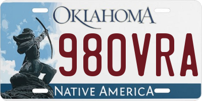 OK license plate 980VRA