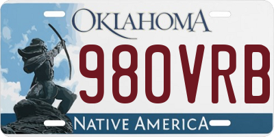 OK license plate 980VRB