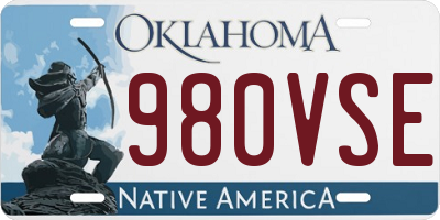 OK license plate 980VSE