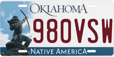 OK license plate 980VSW