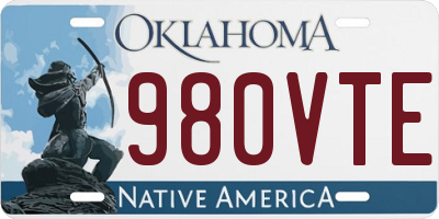 OK license plate 980VTE