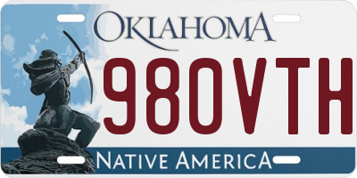 OK license plate 980VTH