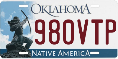 OK license plate 980VTP