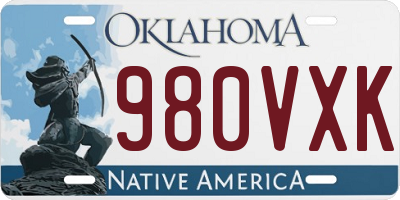 OK license plate 980VXK