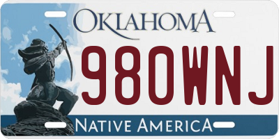 OK license plate 980WNJ