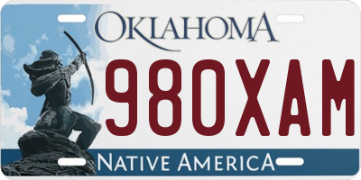 OK license plate 980XAM