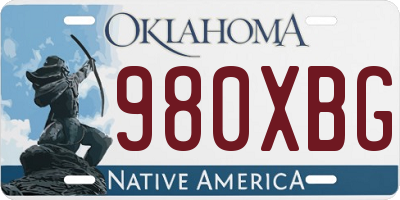 OK license plate 980XBG