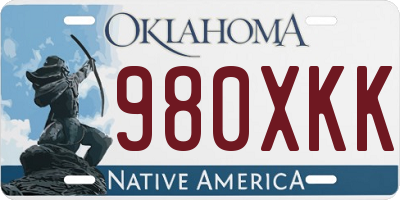 OK license plate 980XKK