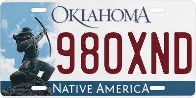 OK license plate 980XND