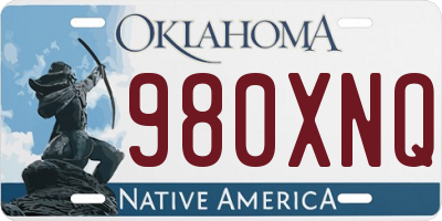 OK license plate 980XNQ