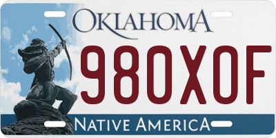 OK license plate 980XOF