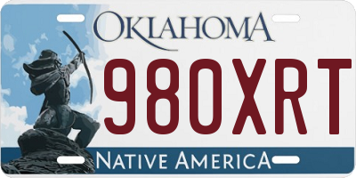 OK license plate 980XRT