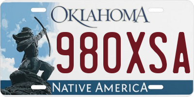 OK license plate 980XSA