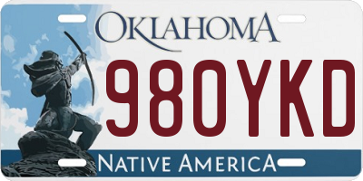 OK license plate 980YKD