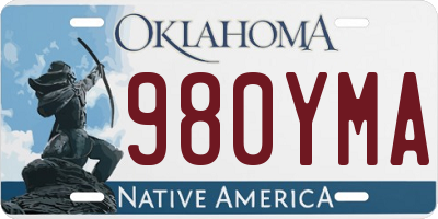 OK license plate 980YMA