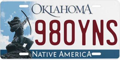 OK license plate 980YNS
