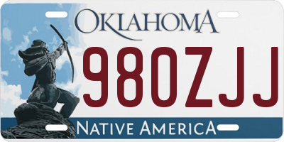 OK license plate 980ZJJ