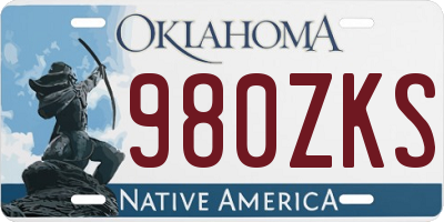 OK license plate 980ZKS