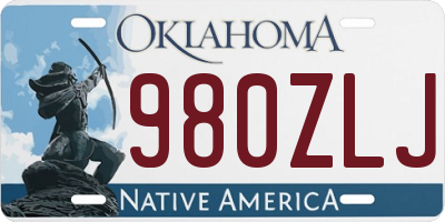 OK license plate 980ZLJ