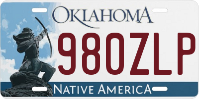 OK license plate 980ZLP