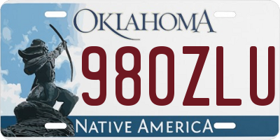 OK license plate 980ZLU