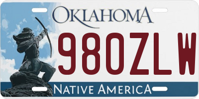 OK license plate 980ZLW