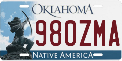 OK license plate 980ZMA