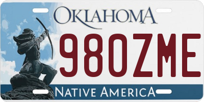 OK license plate 980ZME