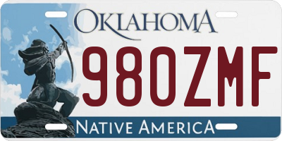 OK license plate 980ZMF