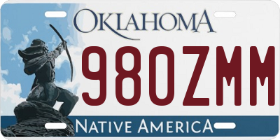 OK license plate 980ZMM