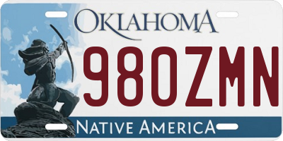 OK license plate 980ZMN