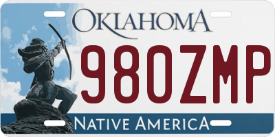OK license plate 980ZMP