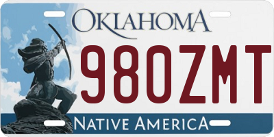 OK license plate 980ZMT