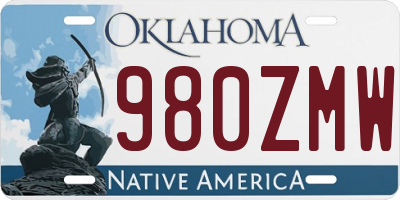 OK license plate 980ZMW