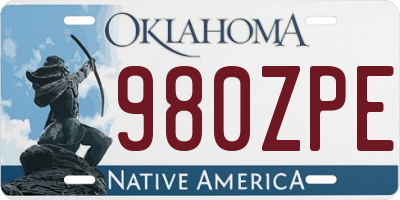 OK license plate 980ZPE
