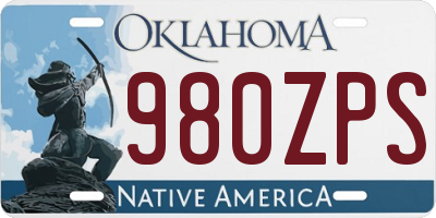 OK license plate 980ZPS
