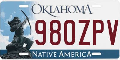 OK license plate 980ZPV
